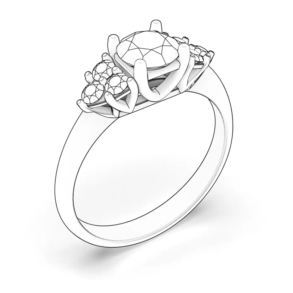 Inel de logodnă Fairytale: aur, diamant