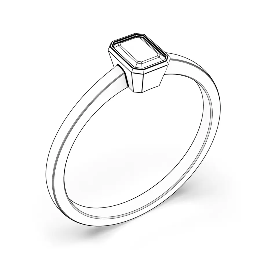Inel de logodnă Pure: aur alb, diamant